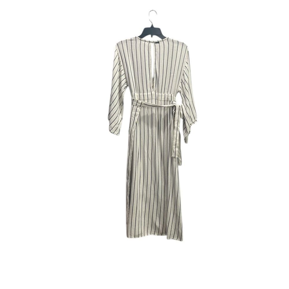 Billabong Robe Life White and Black Plunge Neck Striped Dress small - Picture 4 of 15